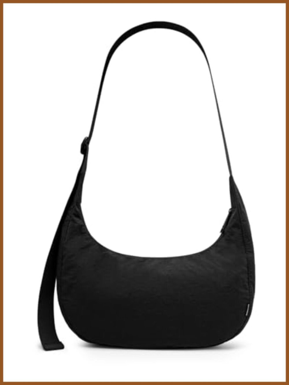 Nylon Crossbody Crescent Hobo Bag Adjustable Strap Inner Pockets Water Resistant